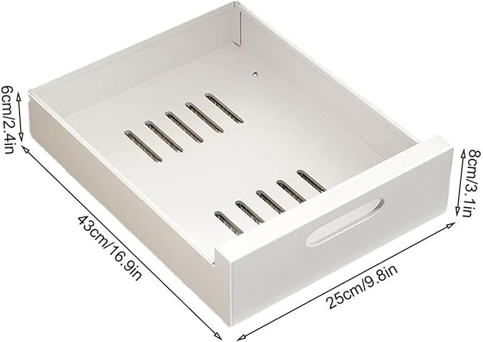 Pull-Out Drawer Nizer No Drill Required Storage Solution for Kitchen & Bathroom Cabinets -Out Design for Easy Access Space-Saving & Efficient,Bianco-40 cm