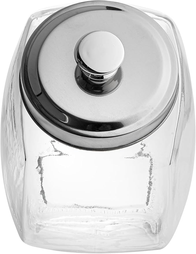 Restaurantware Candy Jar 3 Count 0.56 Gallon Glass Candy jars With Lids Airtight Storage, Wide Opening, Clear, Durable, Dishwasher-safe, For Cookies and Snacks