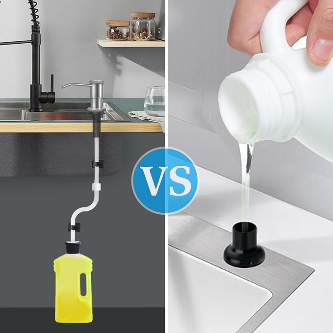 Sink Soap Dispenser Extension Tube kit with Upgraded Check Valve, 47”Silicone Tube, Prevent Backflow, Fit Most Soap Dispenser, No Need to Fill The Little Bottle Again (1 Pack)