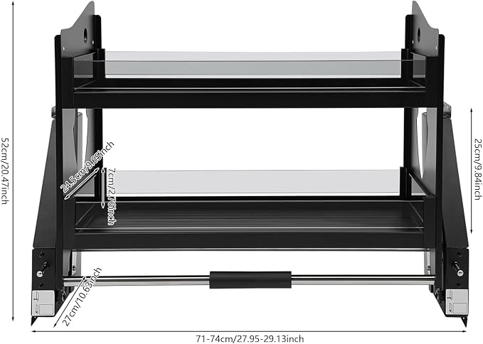 2-Tier Stainless Steel Pull Down Organizer, Ideal Slide out Spice Rack for Cabinet, Blind Corner Cabinet with 4 Baskets (Pull Down)