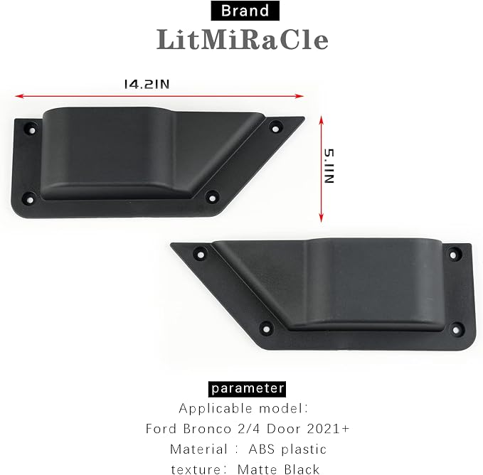 Front Door Storage Pockets Front Door Side Organizer Box Ford Bronco Storage Expansion Interior Accessories, Door Cup Holder, Compatible for Ford Bronco 2021-2025 2/4 doors,2 PCS