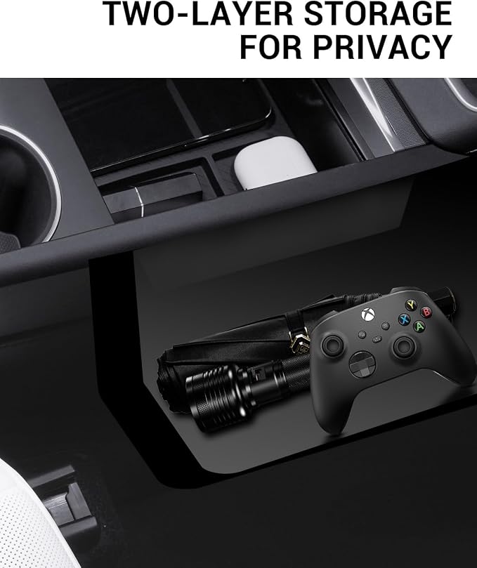 Motrobe 6PCS 2026 Center Console Organizer for Tesla Model Y Juniper (Only Premium & Performance 2025/2026) Cup Holder Armrest Storage Box Under Seat Storage Box Model Y Juniper Accessories