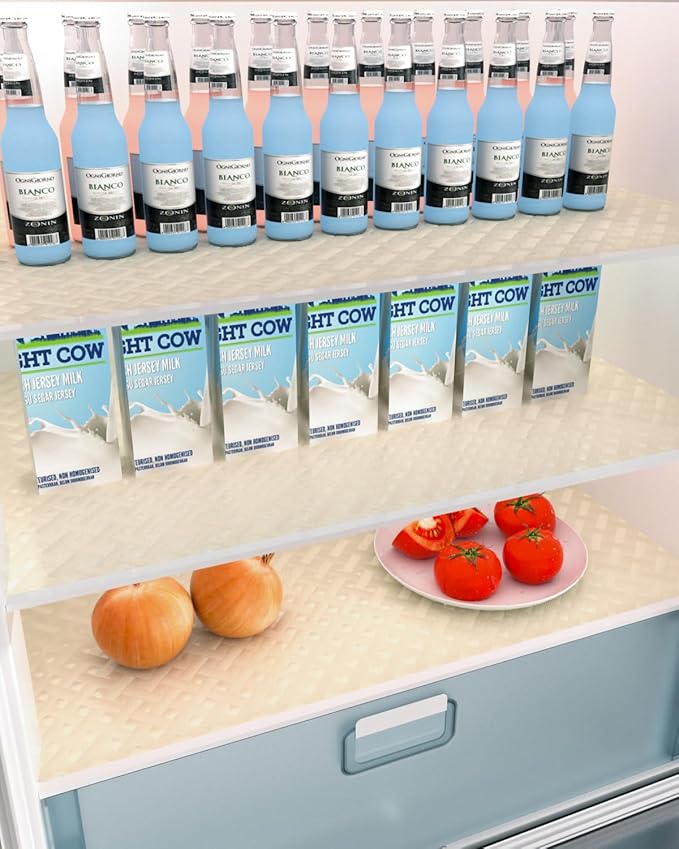 Shelf and Drawer Liner for Kitchen Cabinet, Non-Adhesive 24in x 120in Waterproof Contact Paper Refrigerator Liners Thickened Durable EVA Material Non Slip Mat for Dresser Cupboard Pantry Protector