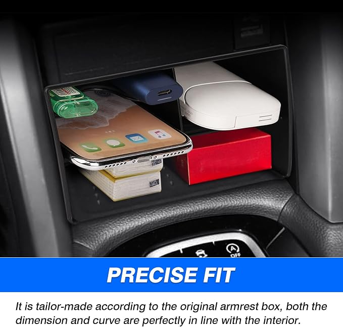 Autorder Center Console Organizer for Toyota Corolla Cross 2022-2025 Without Wireless Charger Accessories Armrest Storage Box Secondary Insert Tray Black(Not for Corolla)