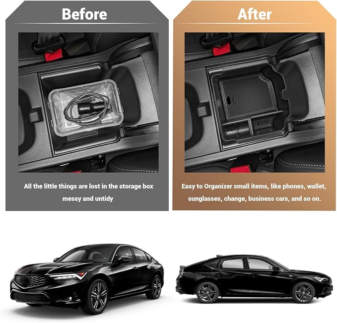 YEE PIN Integra Tray Black for 2023 2024 2025 2026 Acura Integra Center Console Organizer Console Storage Insert Integra Type S Tray Integra Arm Rest Organizer for Acura Integra Accessories 2025