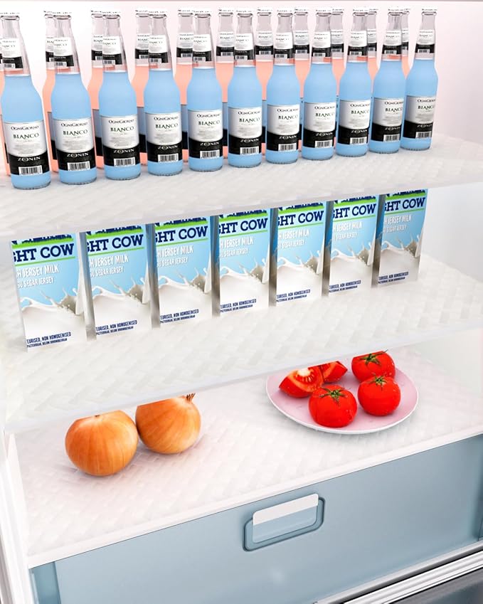 Shelf and Drawer Liner for Kitchen Cabinet, Non-Adhesive 18in x 360in Waterproof Contact Paper Refrigerator Liners Thickened Durable EVA Material Non Slip Mat for Dresser Cupboard Pantry Protector
