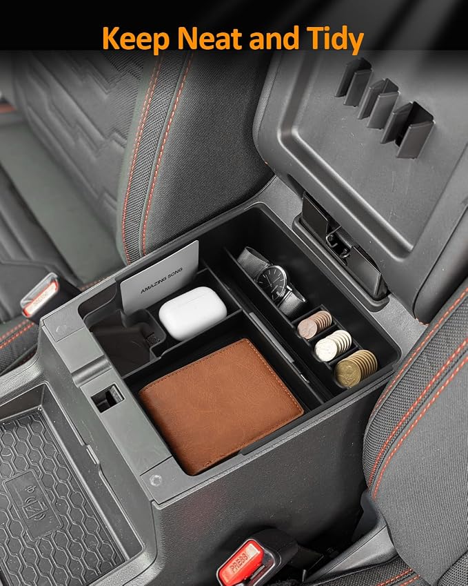CDEFG 2022 2023 Ni*ssan Frontier SR5, SR5 S, SV, Midnight Edition, Pro-X and Pro-4X Center Console Organizer Tray Armrest Storage Box Insert (blue)