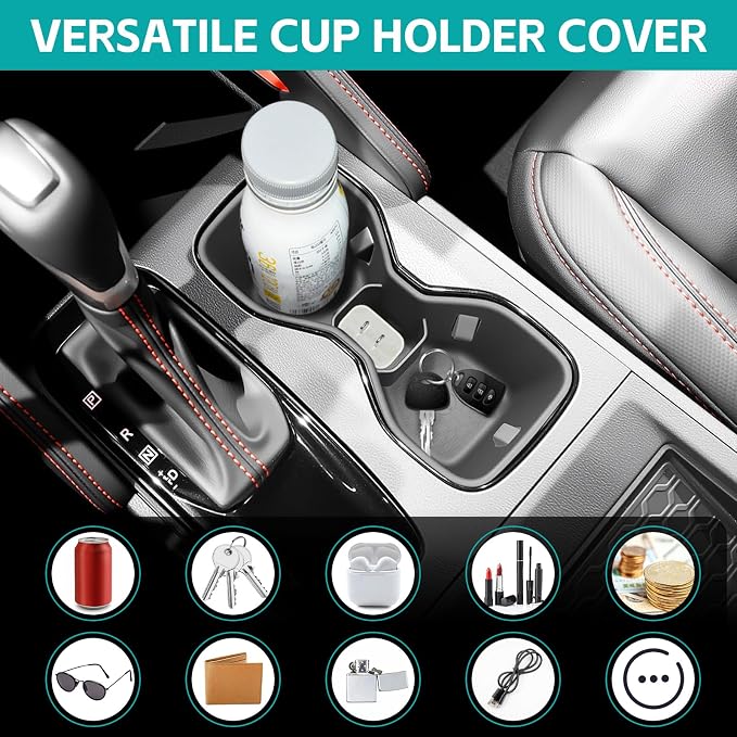 Cup Holder Organizer for 2022-2025 Nissan Frontier S SV Pro-X Pro-4X SL Accessories, Noise-Free Water & Dust Proof Silicone Insert Console Drink Holder for 22-25 Frontier Accessories