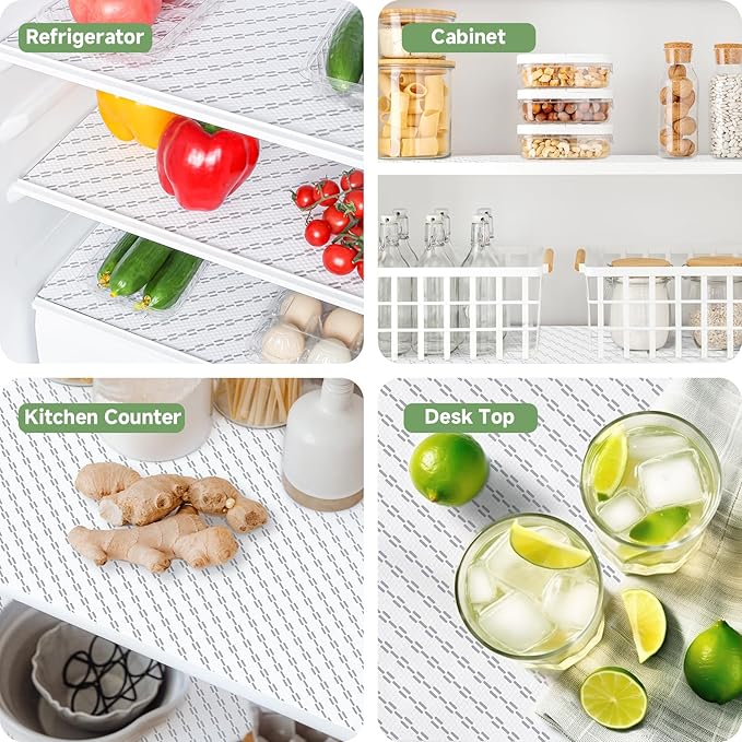 Shelf Liners 19 inch x 20 ft Shelf Liners for Kitchen cabinets nonstick Shelf Lining Drawer Mats EVA Protector for Cupboard (White Diagonal Stripes,19 inch x 20 ft)