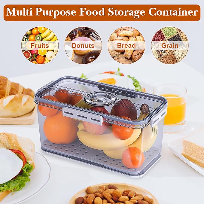 ANYPROLUS Bread Box for Homemade Bread Boxes for Kitchen Counter Airtight, Time Recording Bread Storage Container with Lid, Bread Containers Storage Airtight Loaf Bread Keeper, Large