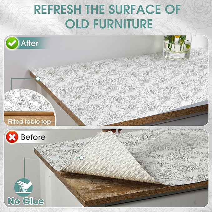 Drawer and Shelf Liner, Non-Slip Kitchen Cabinet Liners Non-Adhesive Thick Strong Grip Waterproof Washable Mats Protect Dresser Shelves Cupboard Bathroom Cabinets, Rose, 18 in X 20 FT