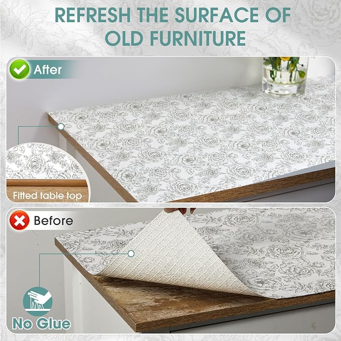 Drawer and Shelf Liner, Non-Slip Kitchen Cabinet Liners Non-Adhesive Thick Strong Grip Waterproof Washable Mats Protect Dresser Shelves Cupboard Bathroom Cabinets, Rose, 18 in X 30 FT