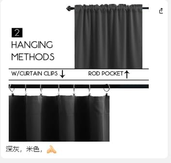 KOUFALL Small Window Blinds for Bathroom Kitchen,Blackout Keep Heat Black Out Window Coverings Heat Blocking Curtains for Bedroom,20 Inch Length Dark Gray