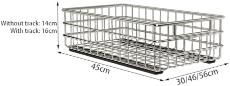 2 Pack Stainless Steel Pull-Out Cabinet Organizer, No Drilling Adhesive Slide-Out Drawer with Silent Full-Extension Slides for Kitchen, Pantry, Bathroom Storage Solutions