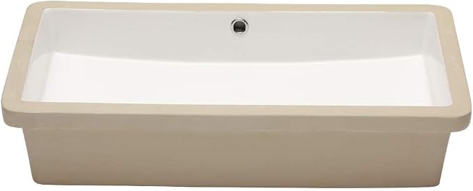 Lordear Rectangle Bathroom Sink Undermount 28" Undermount Bathroom Sink Rectangular Pure White Vitreous Ceramic Lavatory Vanity Vessel Sinks