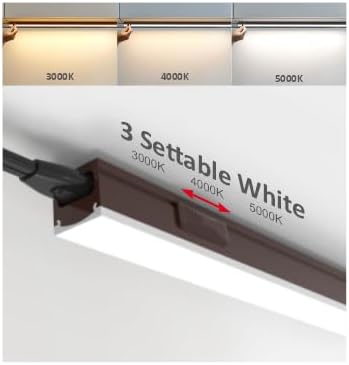 Leetdud Under Cabinet Lighting Plug in, 12 Inch 2 Pcs, Linkable AC120V 3CCT 3000K/4000K/5000K Ultra Slim, LED Under Cabinet Lights for Counter Light, Kitchen, Shelf, Sink, Workshop, Desk, Bronze