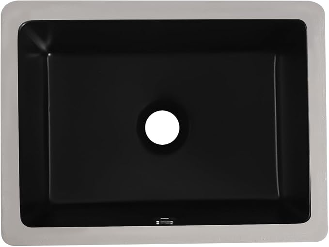 16 Inch Matte Black Undermount Bathroom Sink Small Rectangle Undermount Sink Black Under Counter Bathroom Sinks with Overflow (15-3/4"x11-3/4")