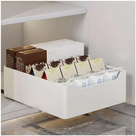 Pull Out Cabinet Organizer No Drilling, 14cm Raised Design & Removable for Easy Cleaning, Kitchen & Bathroom Storage Solution, Pantry Shelf Organizer