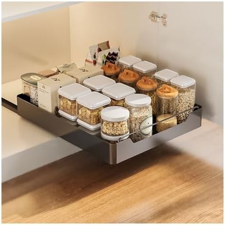 Kitchen Organizer Pull Out Drawers* Pull-Out Kitchen Storage Drawer,Pull-out Kitchen CupboardTelescopic Drawer Pull Out Drawer Kitchen Expandable Pull Out Drawers Pull Out Cupboard Organizer No Drilli