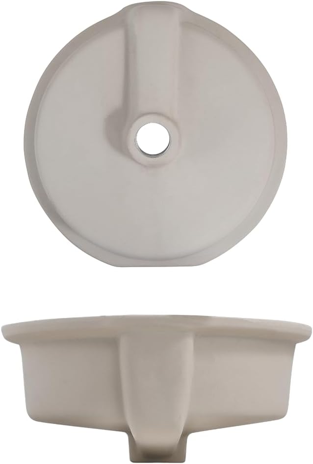 16"x16" Round Shape Undermount Bathroom Vessel Sink, Ceramic White Vanity Top Sink with Overflow