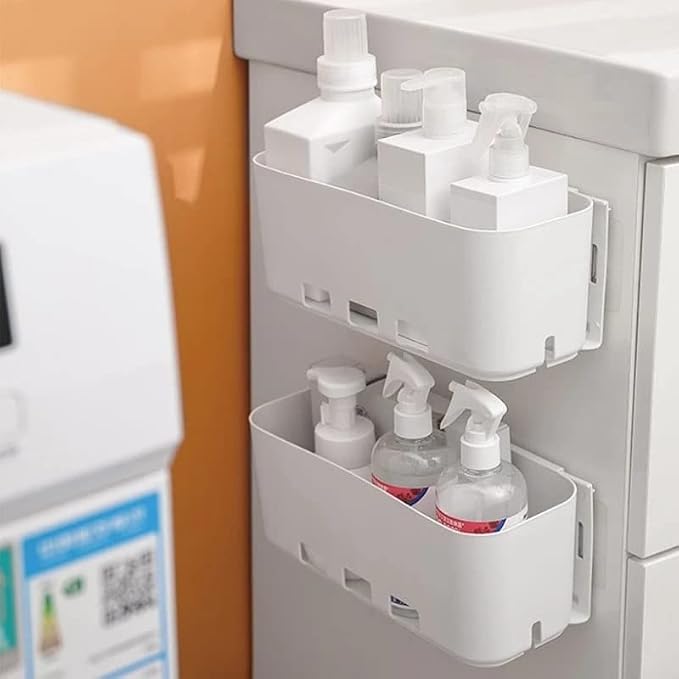Retractable Storage Box Punch-Free Pull-Out Rack Cabinet Bedroom Bathroom Storage