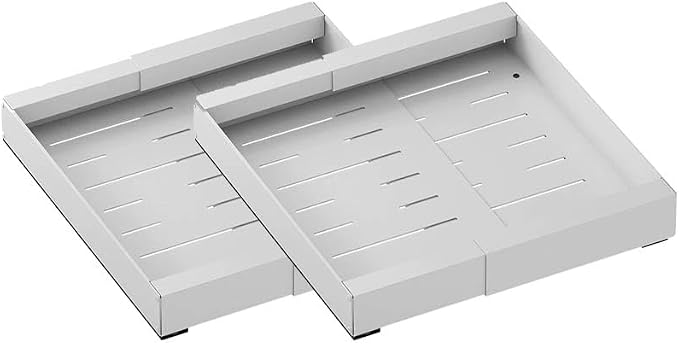 Under Sink Organizer 2 Pack - Expandable Kitchen & Bathroom Pull-Out Sliding Drawers, Adjustable Length Roll-Out Shelf for Max Efficient Storage & Space-Saving Solutions