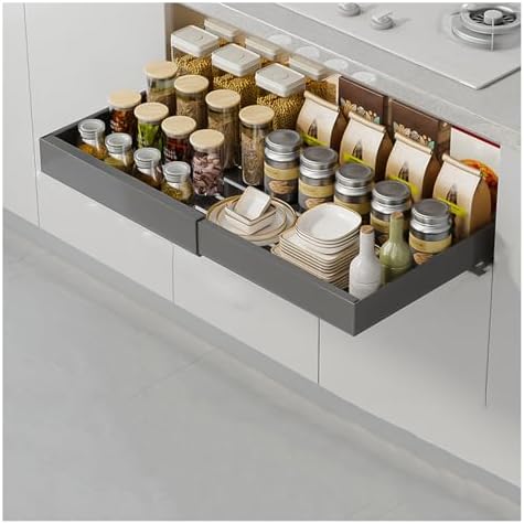 Pull Out Drawers for Cabinets Pull Out Cabinet Organizer Pull Out Drawers Storage Shelves for Kitchen Cabinets Adjustable Width Pull Out Drawer No Drilling and NAI