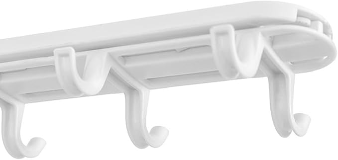 Under Cabinet Hanging Rack White Pull-Out Storage Organizer for Kitchen Mugs Towels Utensils Wardrobe No Drill Installation Space Saving 27cm