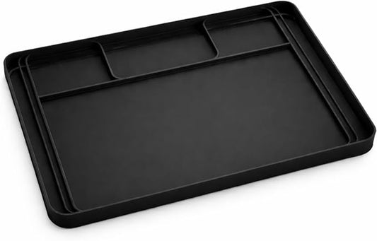 Premium Under Sink Mats for Kitchen Waterproof, 34" x 22" (Customizable to Smaller Sizes), Silicone Under Kitchen Sink Mat for Bathroom Cabinets (Black)
