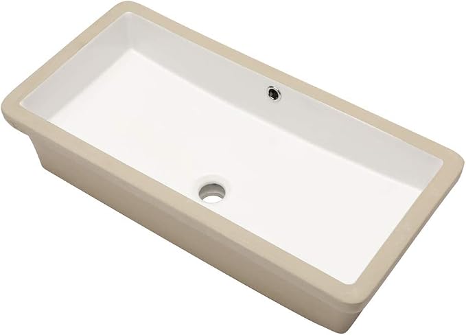 Lordear Rectangle Bathroom Sink Undermount 28" Undermount Bathroom Sink Rectangular Pure White Vitreous Ceramic Lavatory Vanity Vessel Sinks