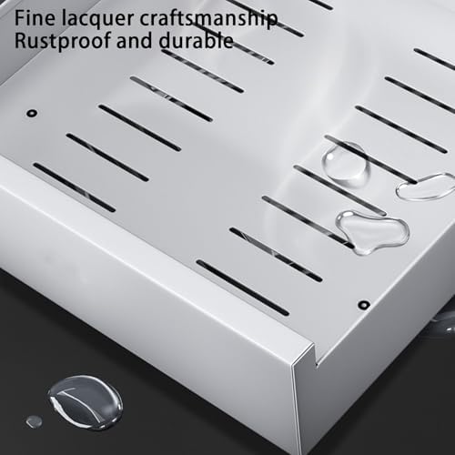 2 Pack Metal Pull Out Cabinet Organizer with Smooth Sliding Track, Removable Design for Easy Cleaning, No Drill Adhesive Slide Out Storage for Kitchen, Pantry, Bathroom Cabinets