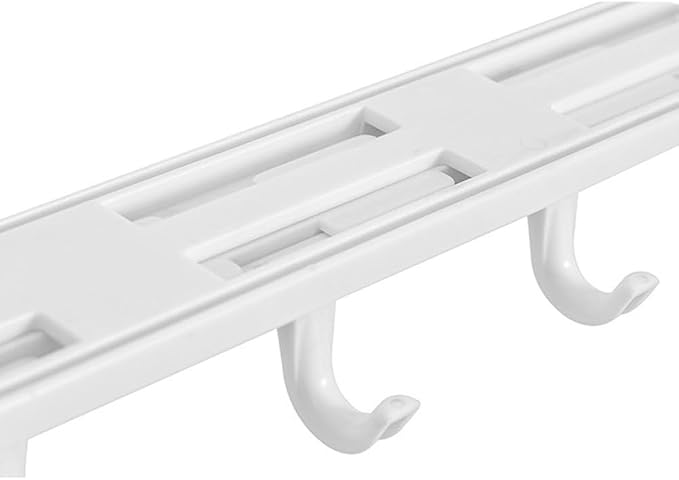 Under Cabinet Hanging Rack White Pull-Out Storage Organizer for Kitchen Mugs Towels Utensils Wardrobe No Drill Installation Space Saving 27cm