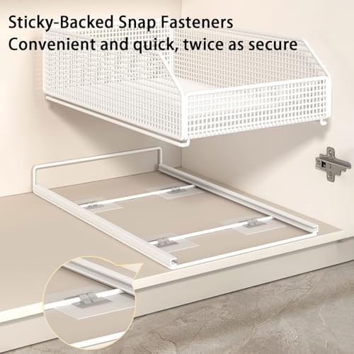 2 Pack Pull Out Cabinet Organizer Shelves, Slide Out Drawers No Drilling, Pantry Storage Solution for Kitchen, Bathroom, Bedroom - Easy Access & Space Saving