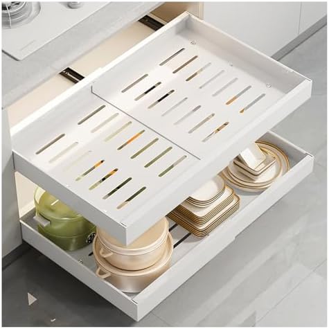 Pull Out Drawers for Cabinets Pull Out Cabinet Organizer Pull Out Drawers Storage Shelves for Kitchen Cabinets Adjustable Width Pull Out Drawer No Drilling and NAI