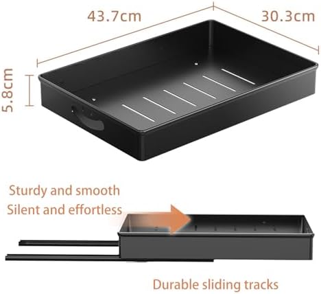 2 Pack Pull-Out Cabinet Organizers for Kitchen Base Units, Chrome-Plated Steel, No-Drill Design, Kitchen, Pantry & Bathroom Storage Solutions