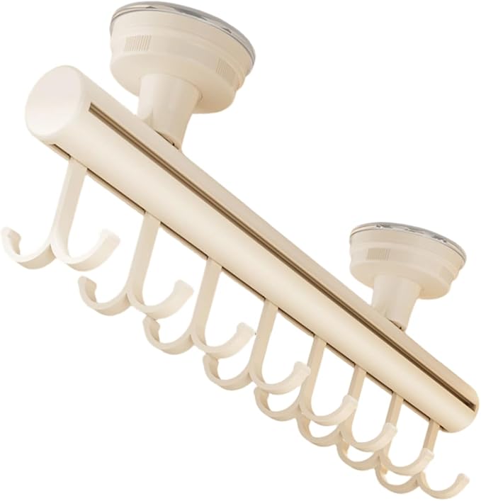 Vertical Space Saving Pull Out Suction Cup Clothes Hanger for Wardrobes Organization Without Drilling Modern Styles Strong Suction