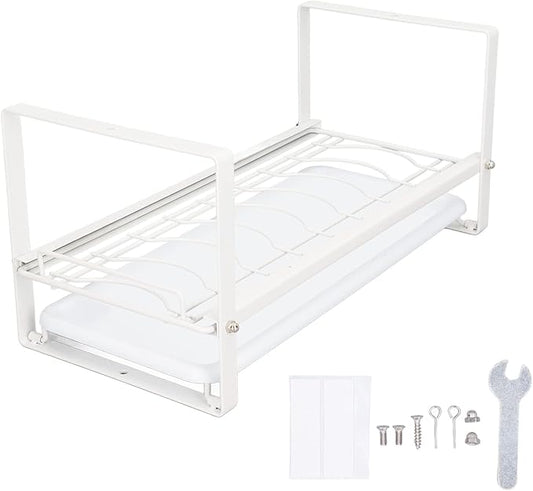 Kitchen Cabinet Storage Shelf Rack Durable Organization for Home (White)