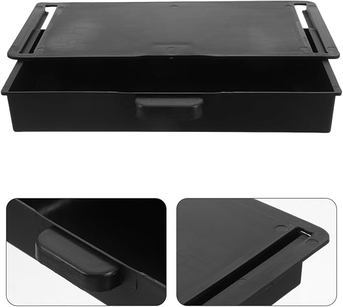 SHERCHPRY 2pcs Under Desk Slide Out Drawer Organizer for Office and Home No-drill Self-adhesive Hidden Storage Box for Stationery Cosmetics and Small Items Easy-access Pull-out Tray for Desk