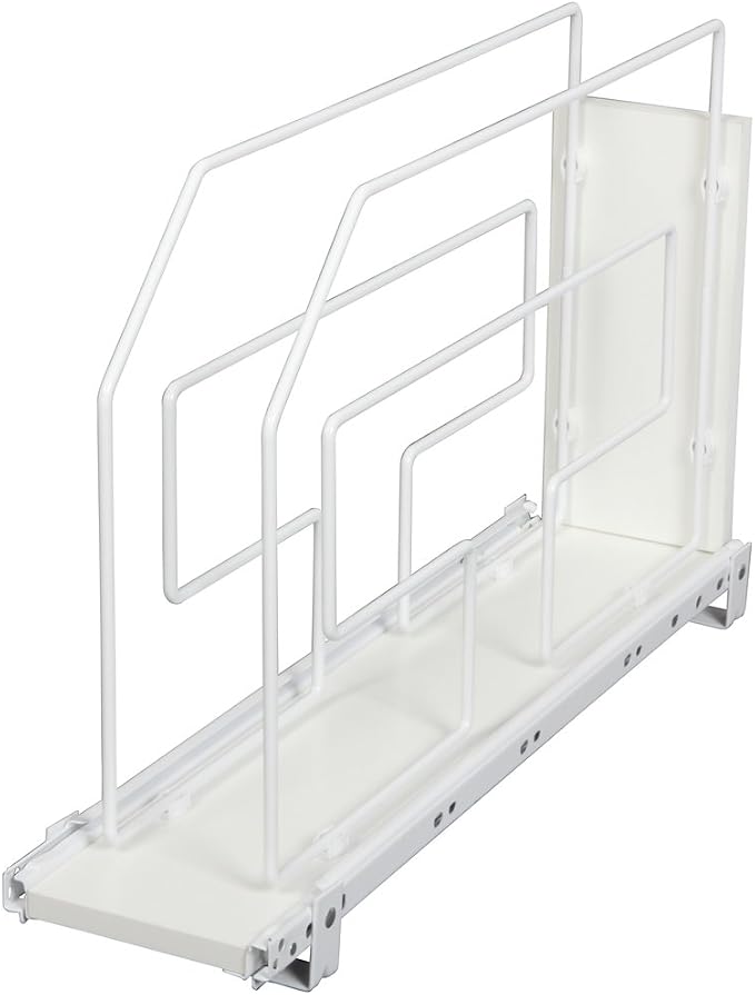 Knape & Vogt TDRO6-W 6 in. Roll Out Tray Divider Cabinet Organizer, White