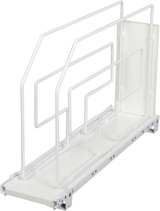 Knape & Vogt TDRO6-W 6 in. Roll Out Tray Divider Cabinet Organizer, White