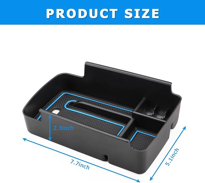 MARCHFA Center Console Organizer Tray Compatible for 2024 2025 2026 Buick Envista Accessories Armrest Storage Box Tray Organizer Middle Console Insert Holder (Blue)