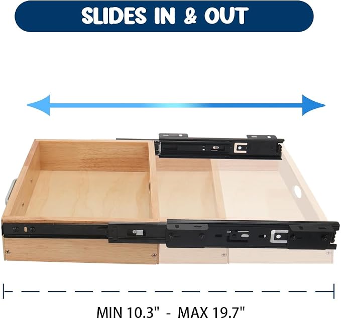 Under Desk Drawer Storage Organizer - Wooden Mounted Sliding Pull-out Drawer, Hidden Desktop Organizer for Office