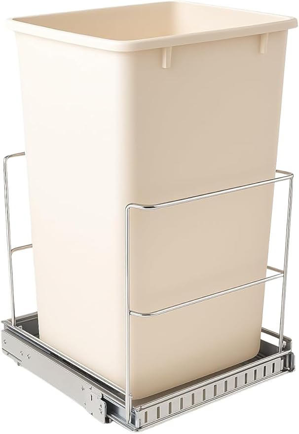 HOLDN’ STORAGE Pull-Out Cabinet Trash Can Organizer, Fits 9 Gal/35 Qt Bins, Heavy-Duty Chrome Frame, Soft-Close Slide, Adaptable Mounting Options, Fits 12”+ Cabinet Opening, Bin Not Included