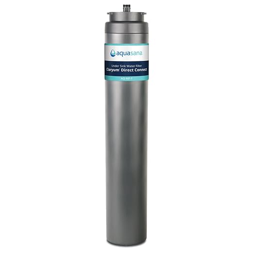 Aquasana Under Sink Water Filter Replacement | Reduces 99% of 78 Contaminants Including Chlorine & Lead from Tap Water | Under Sink Filtration | Claryum Direct Connect | AQ-MF-1-R