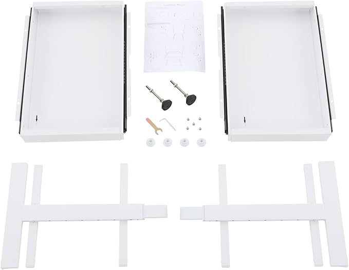 Pull Out Cabinet Organizer, Expandable Slide Out Shelves for Kitchen Cabinet (W 16"-24", H 18.5"-35.4"), No Drill 2-Tier Rolling Drawers, Slide Out Storage Rack for Pantry, Under Sink (White)