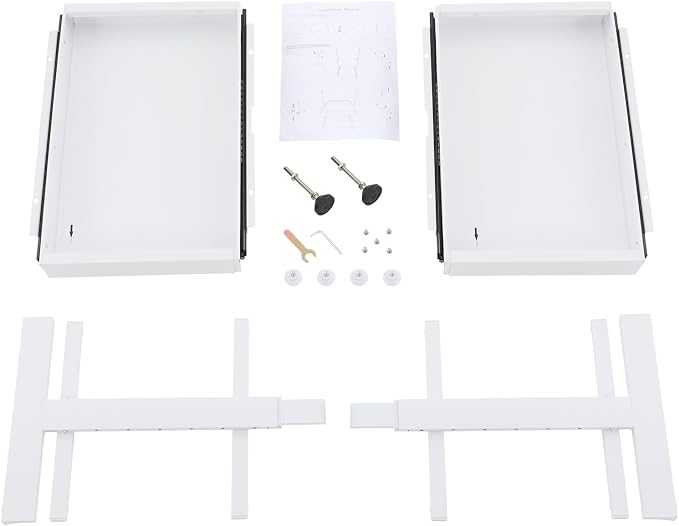 2-Tier Pull Out Cabinet Organizer, Pull out Drawers for Cabinets, No Drill Adjustable Roll Out Shelves Sliding Cabinet for Kitchen,Bathroom,Pantry,Under Sink Storage (White)