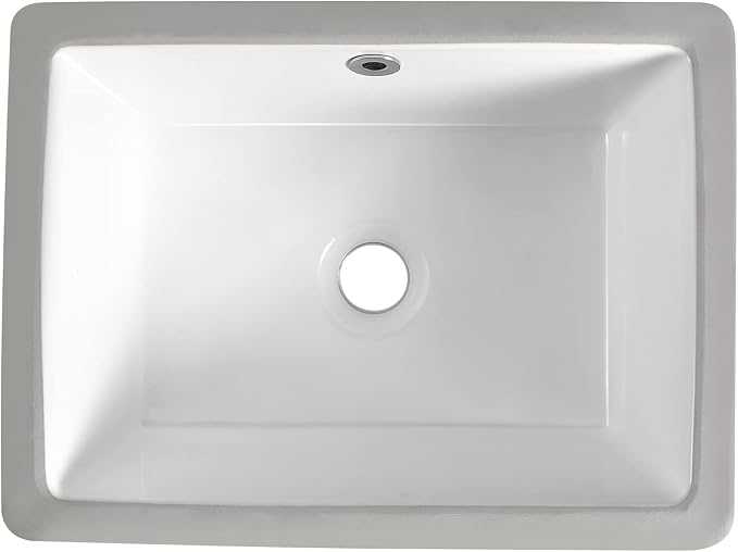 16 Inch Undermount Bathroom Sink Small Rectangle Undermount Sink White Ceramic Under Counter Bathroom Sinks with Overflow (15.70"x11.69")
