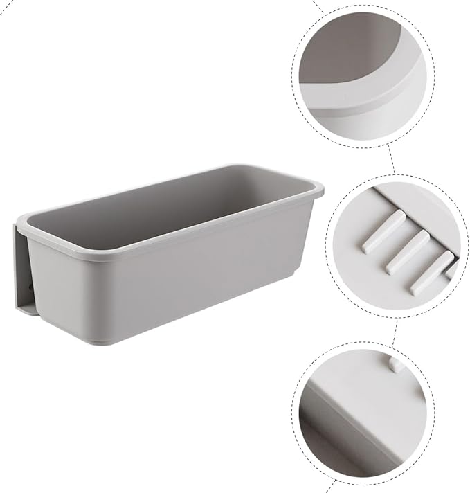 Ipetboom Cabinet Pull out Drawer Organizer Gray, Wall Mounted No-drill Kitchen Storage Box with Sliding Tray for Utensils and Silverware, Space-saving Pantry and Cabinet Organizer