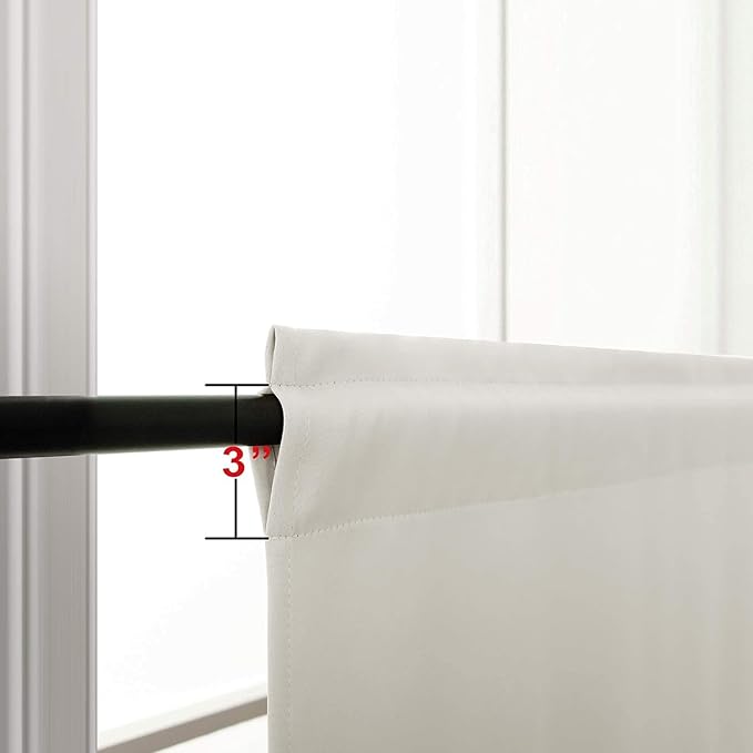 KOUFALL Short Curtain 30 Inches Long for Bathroom Set of 2 Panels Cafe Tier Curtains Blackout Room Darkening Rod Pocket Cream Beige Curtains 30 Inch Length for Small Windows Kitchen 52x30