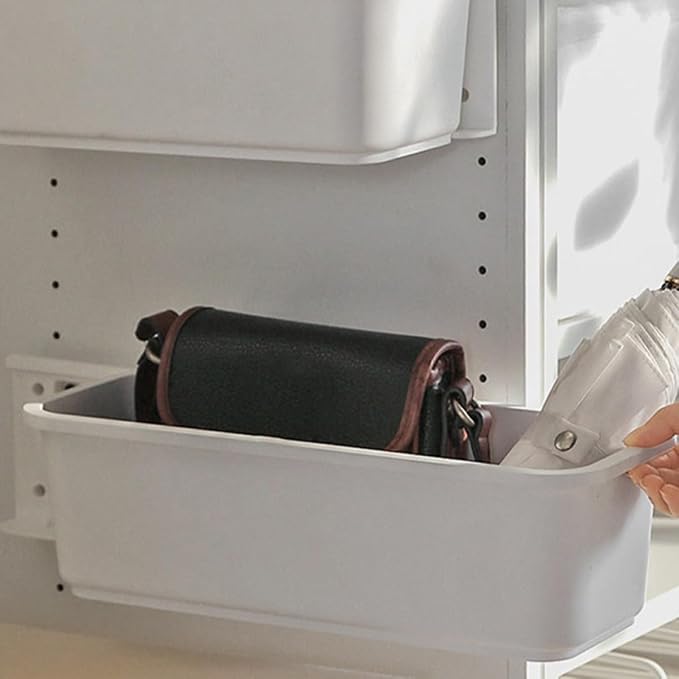 Cabilock Shelf Pull out Drawer Organizer Gray Kitchen Cabinet Storage Box No Drilling Space-saving Holder under Sink and Narrow Gap Storage